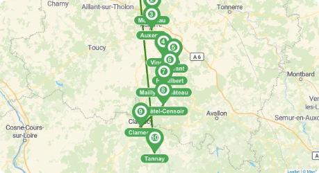Burgundy route map